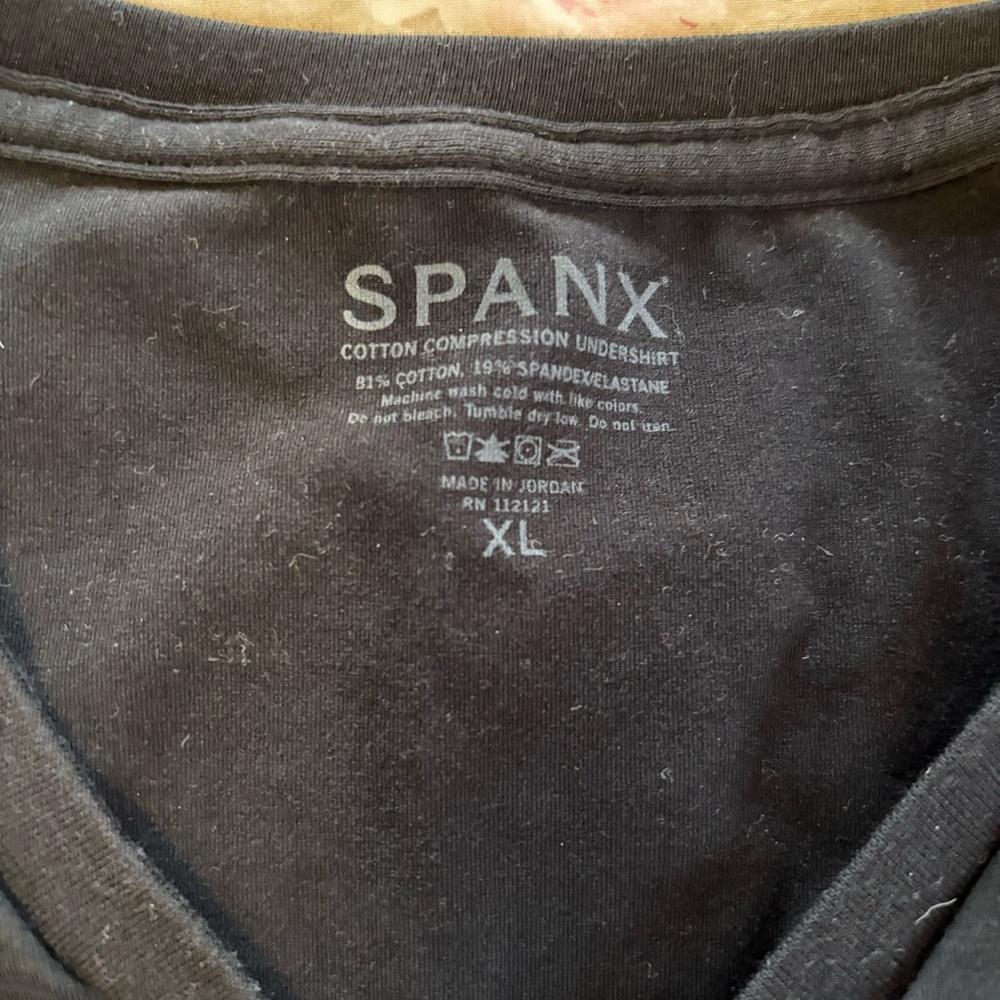 Spanx Cotton Compression Undershirt Black Short S… - image 2